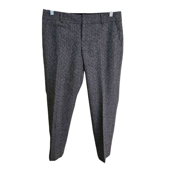 Banana Republic NWT Martin Fit Slim Ankle Gray Tweed Polka Dot Pants Size 6p - Picture 1 of 10